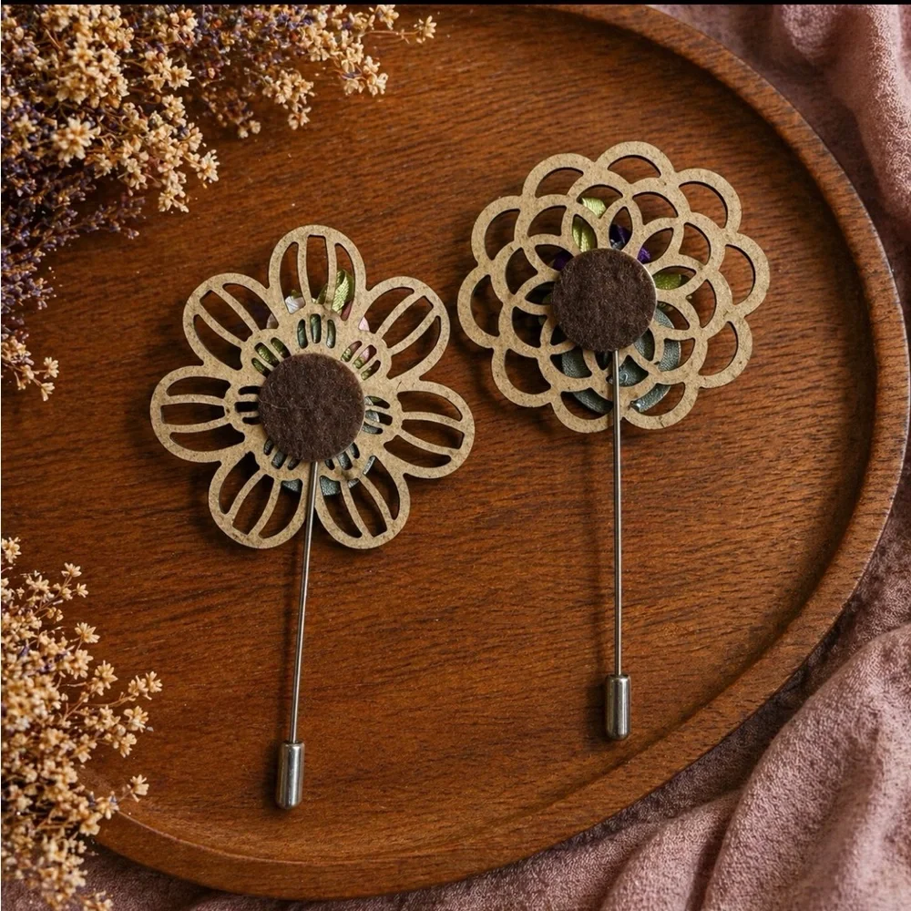 Artisan Friendship Pins Set Play Happy Shareable Gift Pair Floral